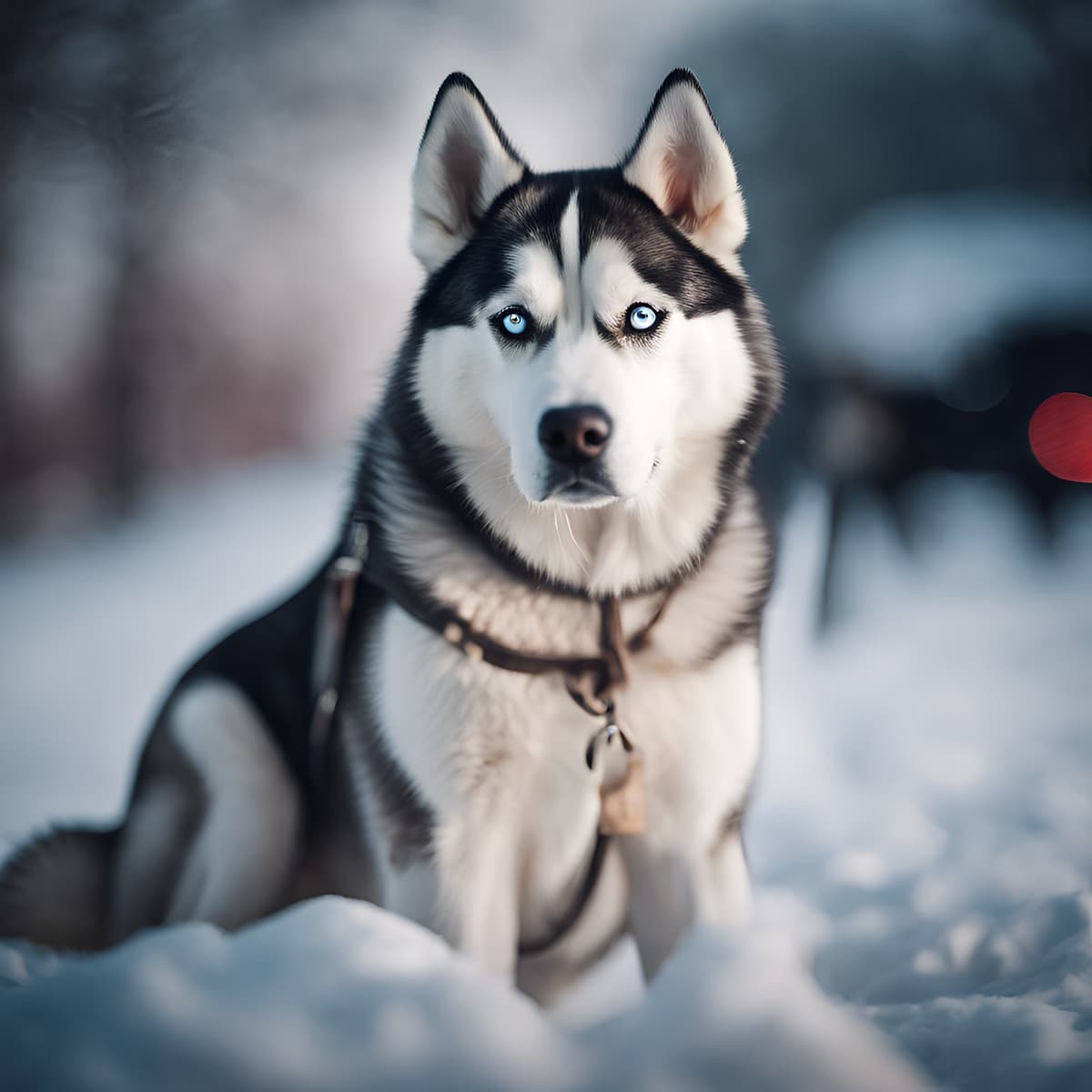 Siberische Husky playing